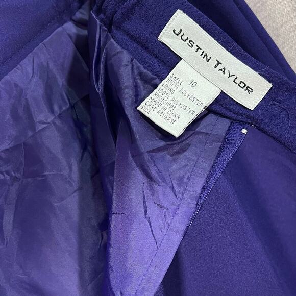 Justin Taylor Vintage 2 Piece Skirt and Blazer Suit Purple Embellished Size 10 - Picture 8 of 16